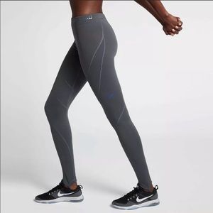 Nike Pro Hyperwarm Training Tights - Gray/Purple